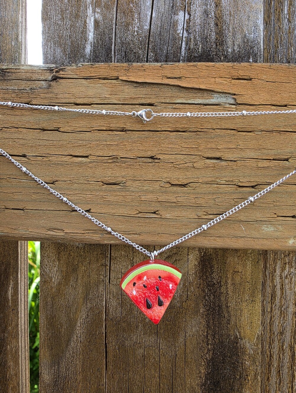 Watermelon Resin Charm Necklace